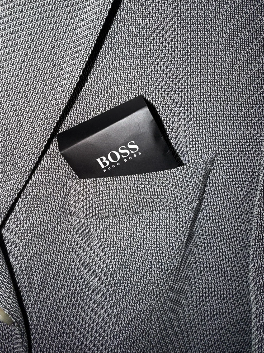 100% Cotton Hugo Boss Men's Charcoal Micro-Pattern Sport Coat